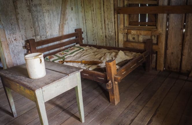 Inside an actual slave cabin at the Whitney Plantation museum of slavery - FREETOBEBRI.COM