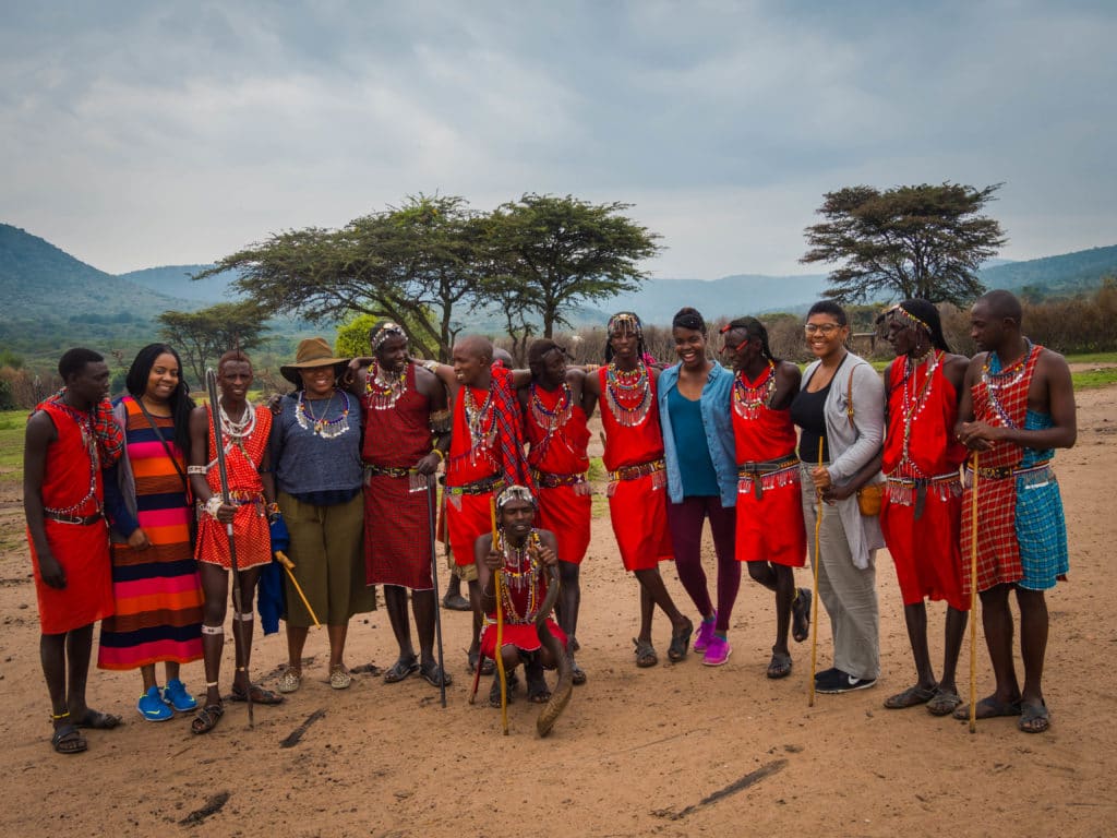 Travel -Visiting a Maasai Village outside of Masa Mara Safari in Kenya Africa